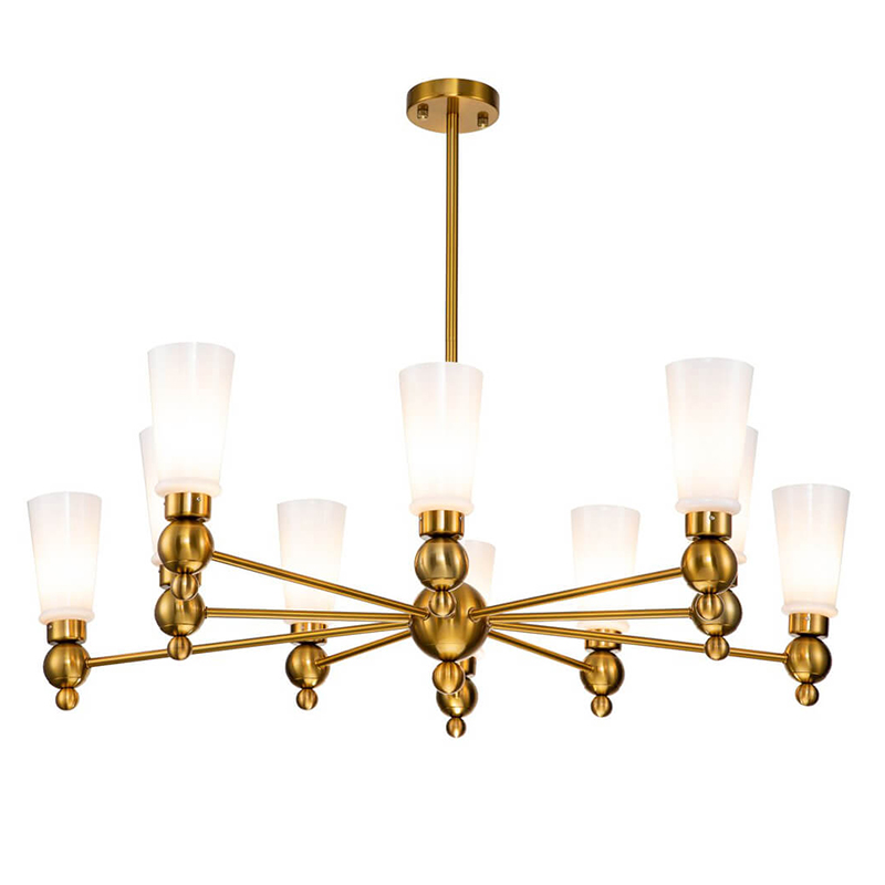 Люстра Chamila Chandelier 10 Латунь Белый Люстра Chamila Chandelier 10 Латунь Белый в Барнауле | Loft Concept