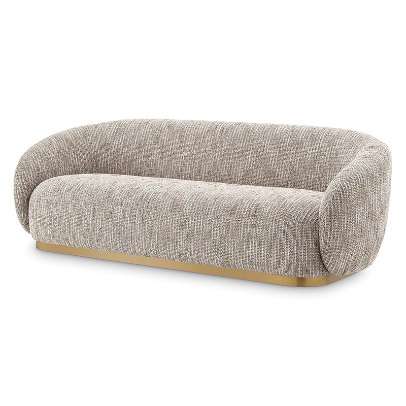 Диван Eichholtz Sofa Brice Mademoiselle Beige Бежево-серый Латунь Диван Eichholtz Sofa Brice Mademoiselle Beige Бежево-серый Латунь в Барнауле | Loft Concept