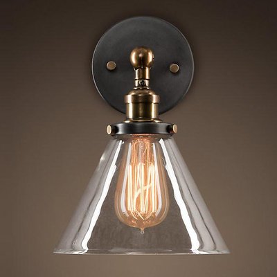 Бра Loft Clear Glass Wide Cloche Черный Бра Loft Clear Glass Wide Cloche Черный в Барнауле | Loft Concept
