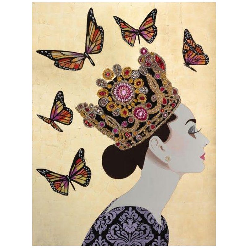 Картина Audrey with Crown and Monarch Butterflies Мульти Картина Audrey with Crown and Monarch Butterflies Мульти в Барнауле | Loft Concept