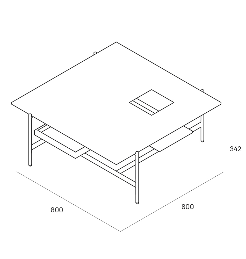 Karat журнальный столик цвета тёмный камень с съемным подносом в Барнауле