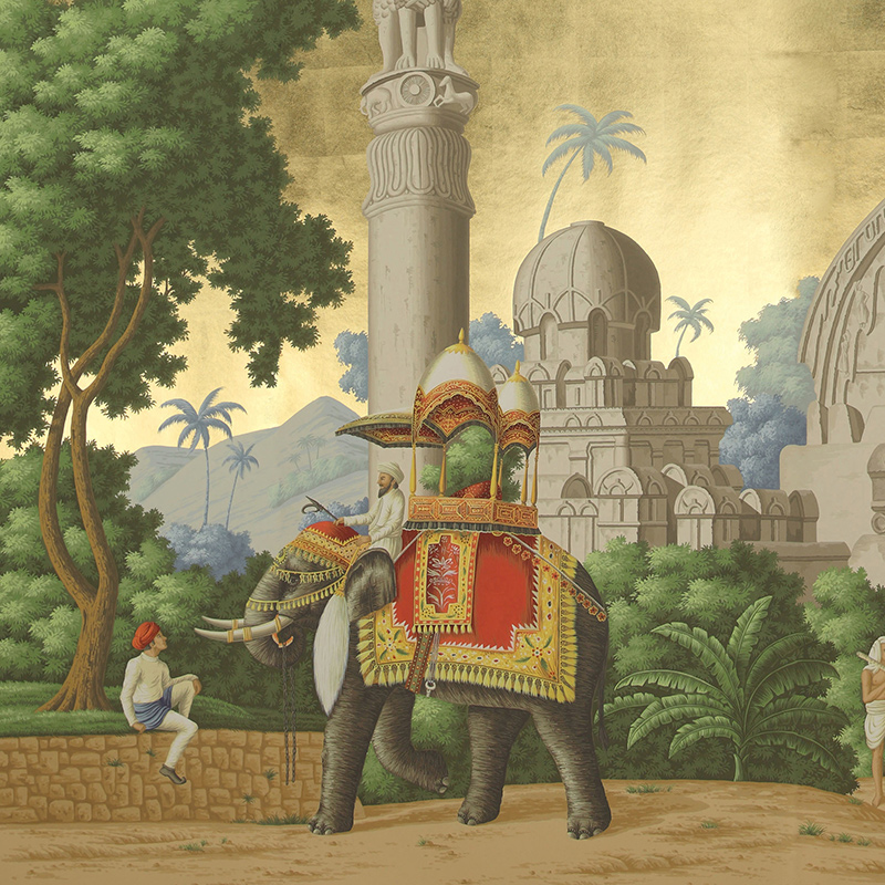 Обои ручная роспись Early Views of India Eden on Deep Rich Gold gilded paper Обои ручная роспись Early Views of India Eden on Deep Rich Gold gilded paper в Барнауле | Loft Concept