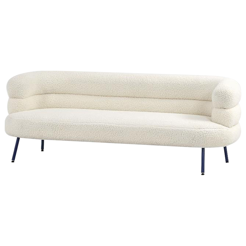 Диван Boyle White Boucle Sofa Белый Черный Диван Boyle White Boucle Sofa Белый Черный в Барнауле | Loft Concept
