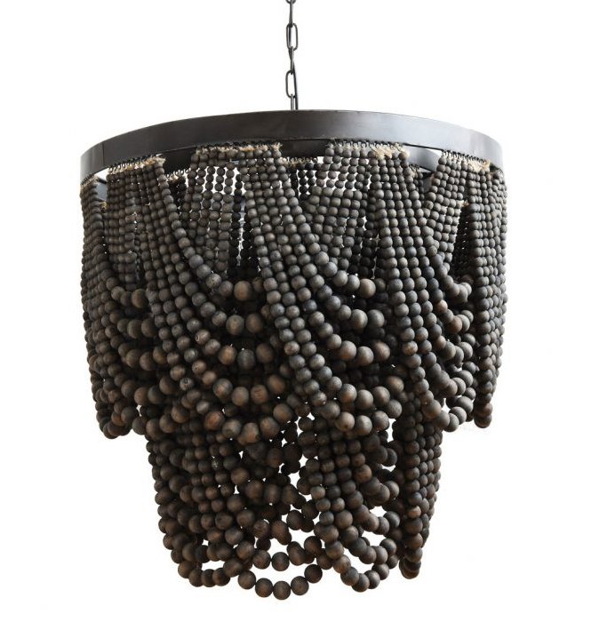 Люстра Amelia Wood Bead Chandelier Черный Коричневый Люстра Amelia Wood Bead Chandelier Черный Коричневый в Барнауле | Loft Concept
