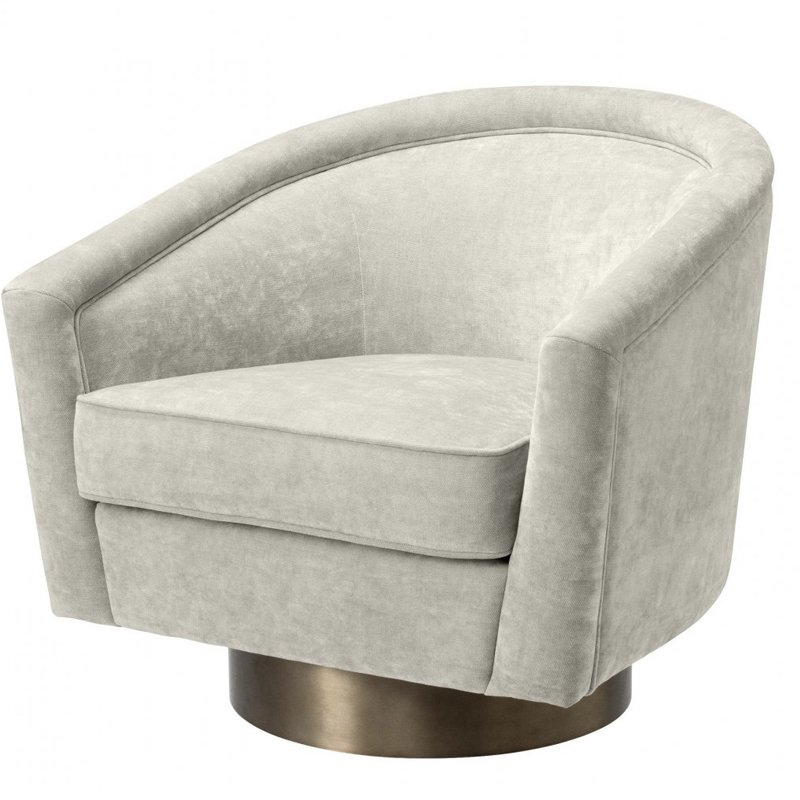 Кресло Eichholtz Swivel Chair Catene Sand Бежево-серый матовое золото Кресло Eichholtz Swivel Chair Catene Sand Бежево-серый матовое золото в Барнауле | Loft Concept