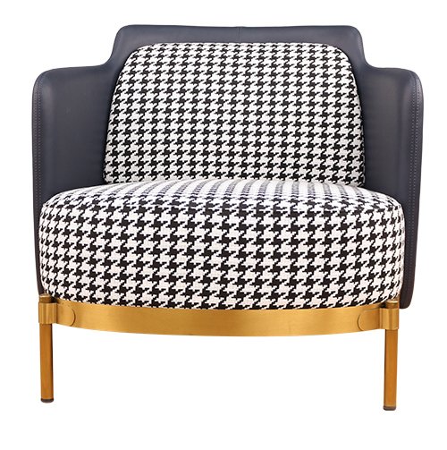 Кресло Pied de poule Gray Armchair Черно-белый Латунь Кресло Pied de poule Gray Armchair Черно-белый Латунь в Барнауле | Loft Concept