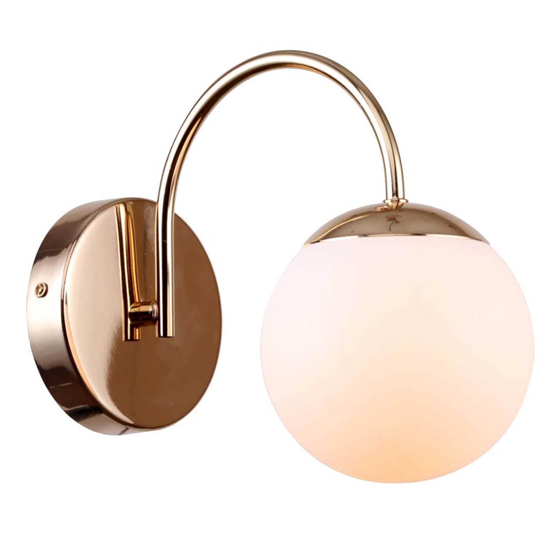 Бра Gooseneck Pelle Sconce Белое матовое стекло Глянцевое золото Бра Gooseneck Pelle Sconce Белое матовое стекло Глянцевое золото в Барнауле | Loft Concept