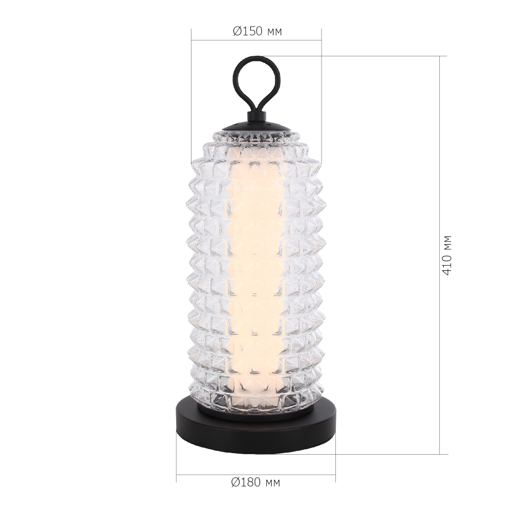 Настольная лампа с прозрачным факутрным стеклянным плафоном Sonora в Барнауле