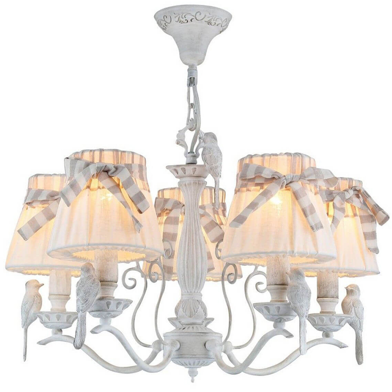 Люстра Refined Provence Chandelier Белый Бежевый Люстра Refined Provence Chandelier Белый Бежевый в Барнауле | Loft Concept
