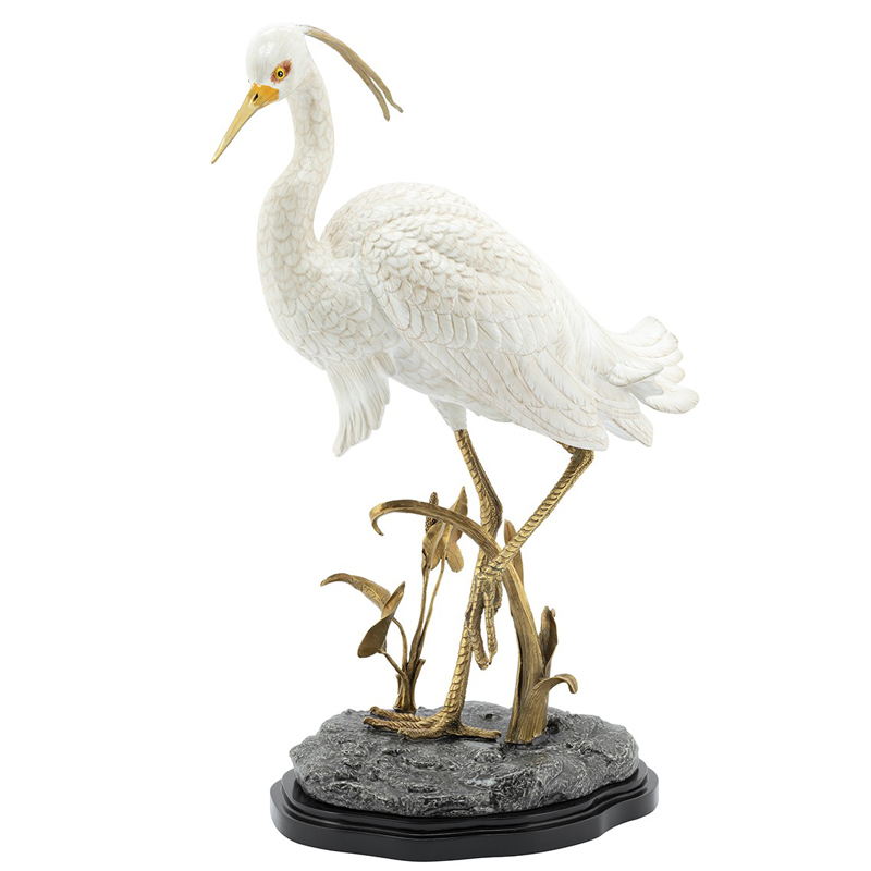 Статуэтка HERON ATLANTA Белый Черный Бронза Статуэтка HERON ATLANTA Белый Черный Бронза в Барнауле | Loft Concept