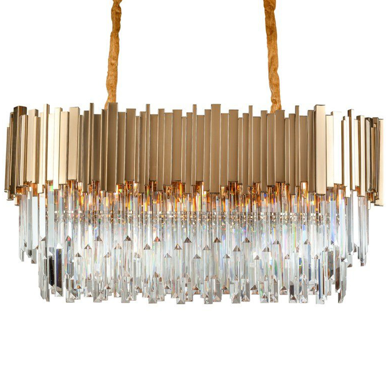 Большая многоярусная люстра Cascade Glass Metal Luxxu Chandelier 100 Прозрачное Стекло Золотой Большая многоярусная люстра Cascade Glass Metal Luxxu Chandelier 100 Прозрачное Стекло Золотой в Барнауле | Loft Concept