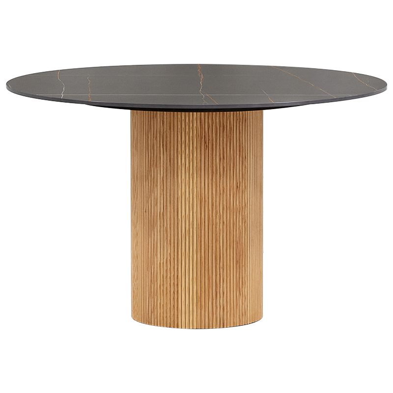 Круглый обеденный стол Malcolm Stone Dinner Table Черный Древесина Круглый обеденный стол Malcolm Stone Dinner Table Черный Древесина в Барнауле | Loft Concept