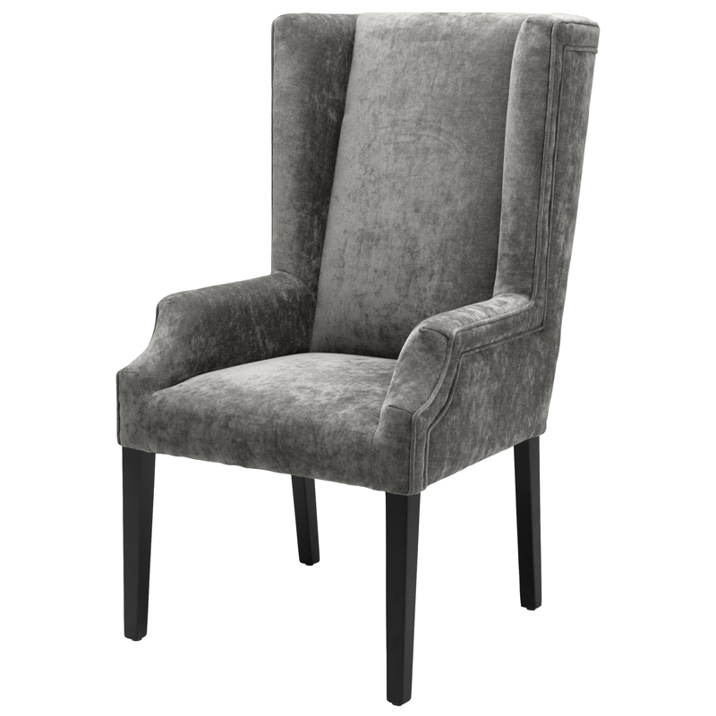 Стул Eichholtz Dining Chair Tempio grey Серый Черный Стул Eichholtz Dining Chair Tempio grey Серый Черный в Барнауле | Loft Concept
