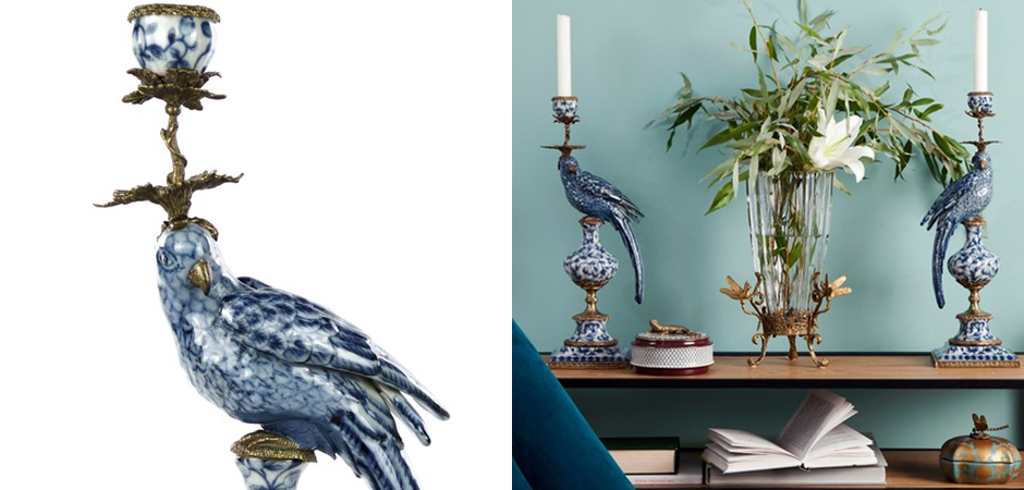 Подсвечник Blue and White Parrot Подсвечник Blue and White Parrot - Loft-Concept в Барнауле