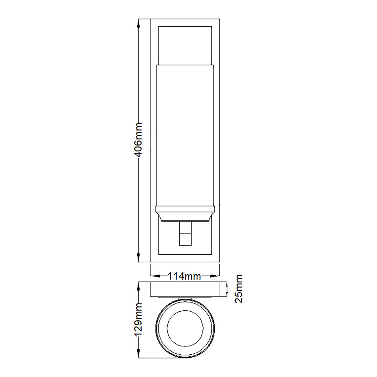 Бра для ванных комнат с белым цилиндрическим плафоном на прямоугольном основании цвета хром Feiss в Барнауле