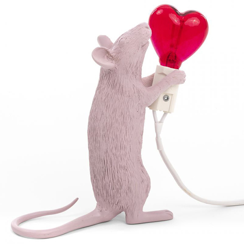 Настольная лампа Seletti Mouse Step Love USB Белый Красный Настольная лампа Seletti Mouse Step Love USB Белый Красный в Барнауле | Loft Concept