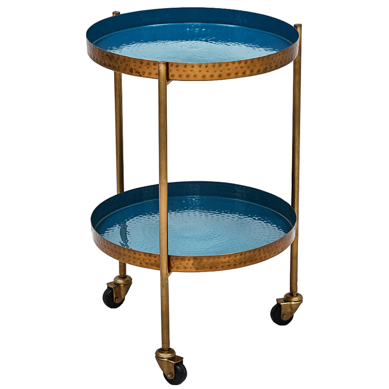 Приставной стол Reina Side Table Морская синь Латунь в Барнауле | Loft Concept 