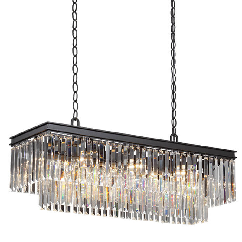 Люстра RH 1920s Odeon Clear Glass Rectangular Chandelier Black iron 100 Черный матовый Прозрачное Стекло Люстра RH 1920s Odeon Clear Glass Rectangular Chandelier Black iron 100 Черный матовый Прозрачное Стекло в Барнауле | Loft Concept