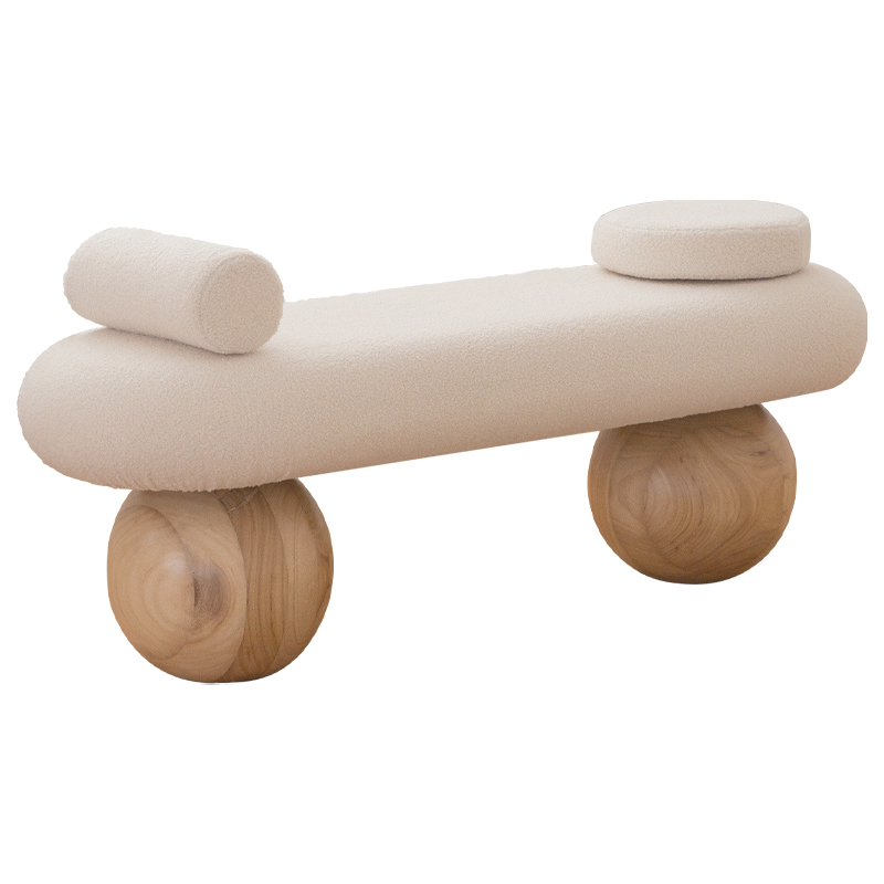 Банкетка Jemima Wooden Forms Bench Бежевый Коричневый Банкетка Jemima Wooden Forms Bench Бежевый Коричневый в Барнауле | Loft Concept