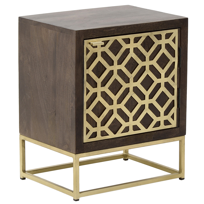Тумба Iver Nightstand Золотой Коричневый Тумба Iver Nightstand Золотой Коричневый в Барнауле | Loft Concept