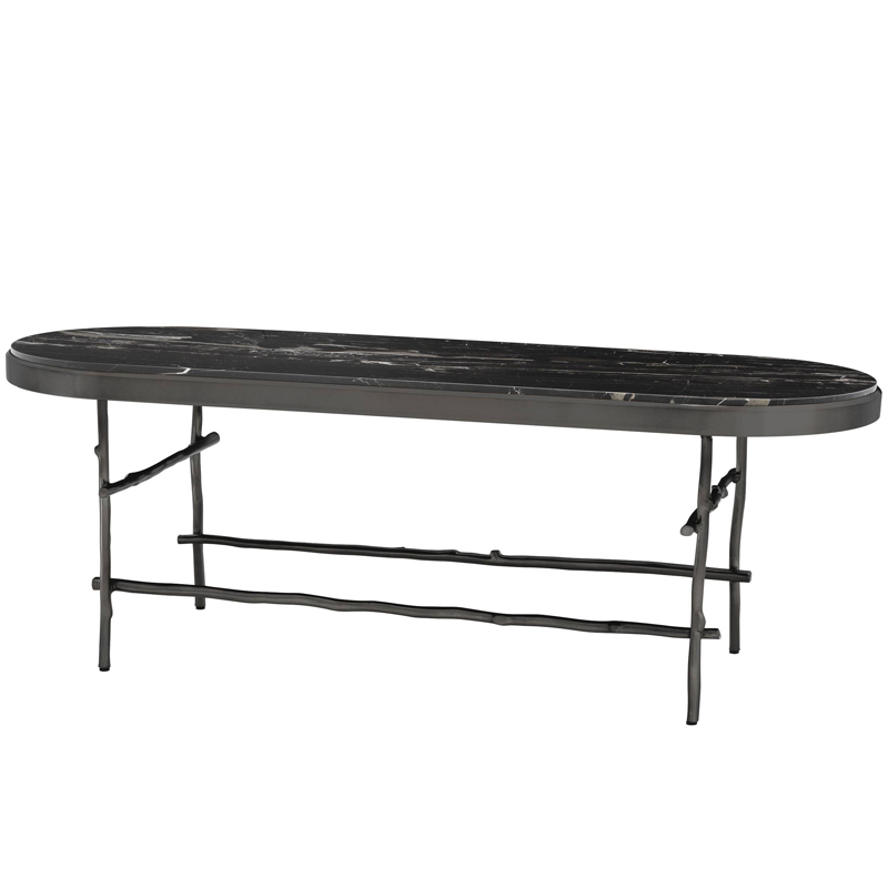 Кофейный стол Eichholtz Coffee Table Tomasso Черный Мрамор Nero Темная бронза в Барнауле | Loft Concept 
