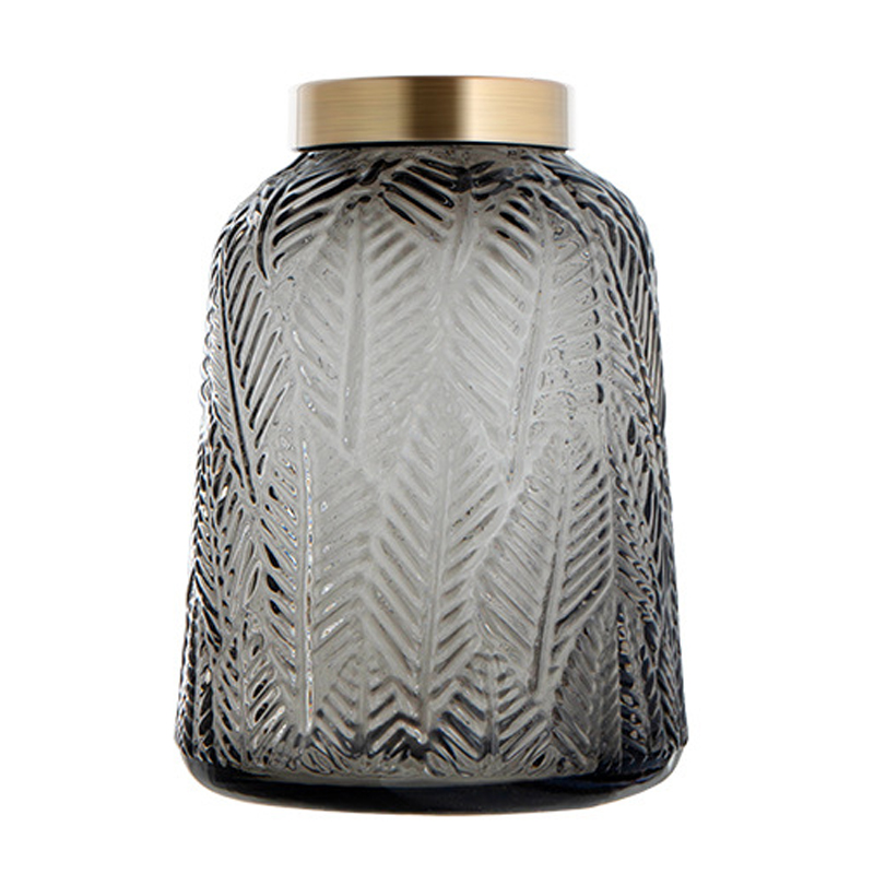 Ваза Grey Vase Golden Throat high Серый Глянцевое золото Ваза Grey Vase Golden Throat high Серый Глянцевое золото в Барнауле | Loft Concept