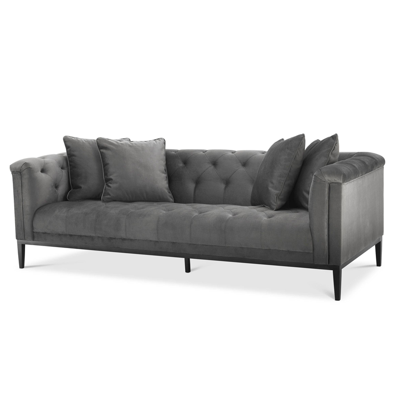 Диван Eichholtz Sofa Cesare Grey Серый Темная бронза Диван Eichholtz Sofa Cesare Grey Серый Темная бронза в Барнауле | Loft Concept