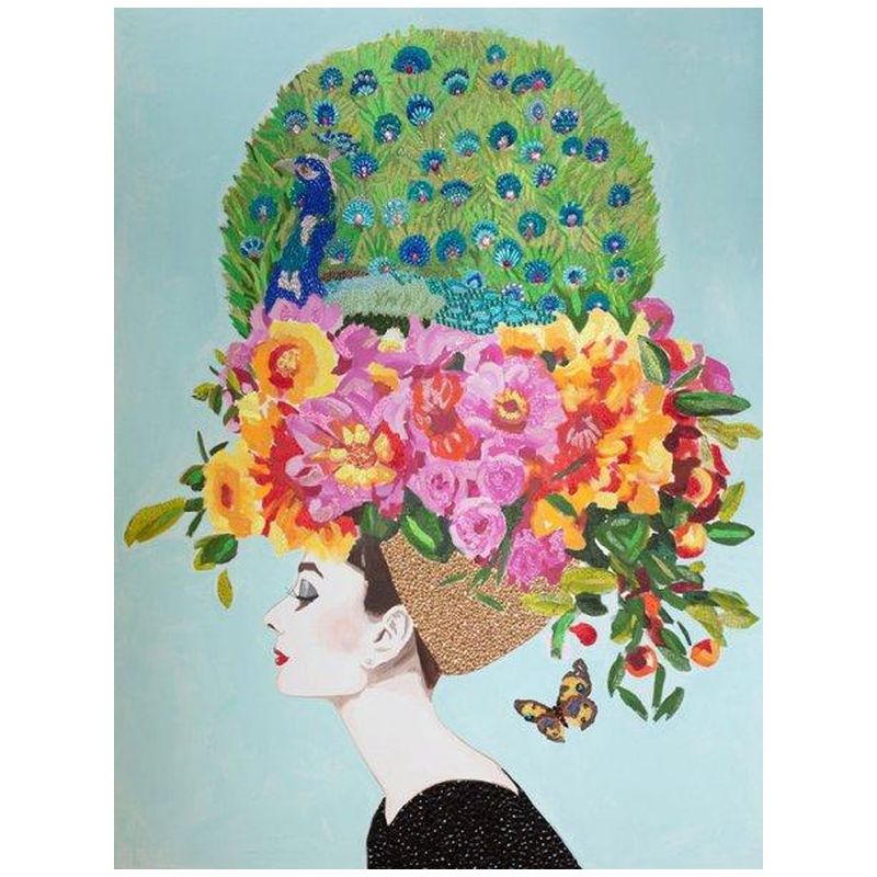 Картина Audrey with Floral Bouquet and Peacock Headdress Мульти Картина Audrey with Floral Bouquet and Peacock Headdress Мульти в Барнауле | Loft Concept