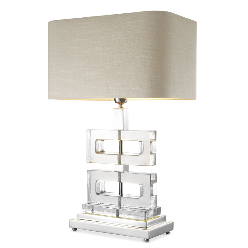 Настольная лампа Eichholtz Table Lamp Umbria Прозрачный Никель Бежево-серый Настольная лампа Eichholtz Table Lamp Umbria Прозрачный Никель Бежево-серый в Барнауле | Loft Concept