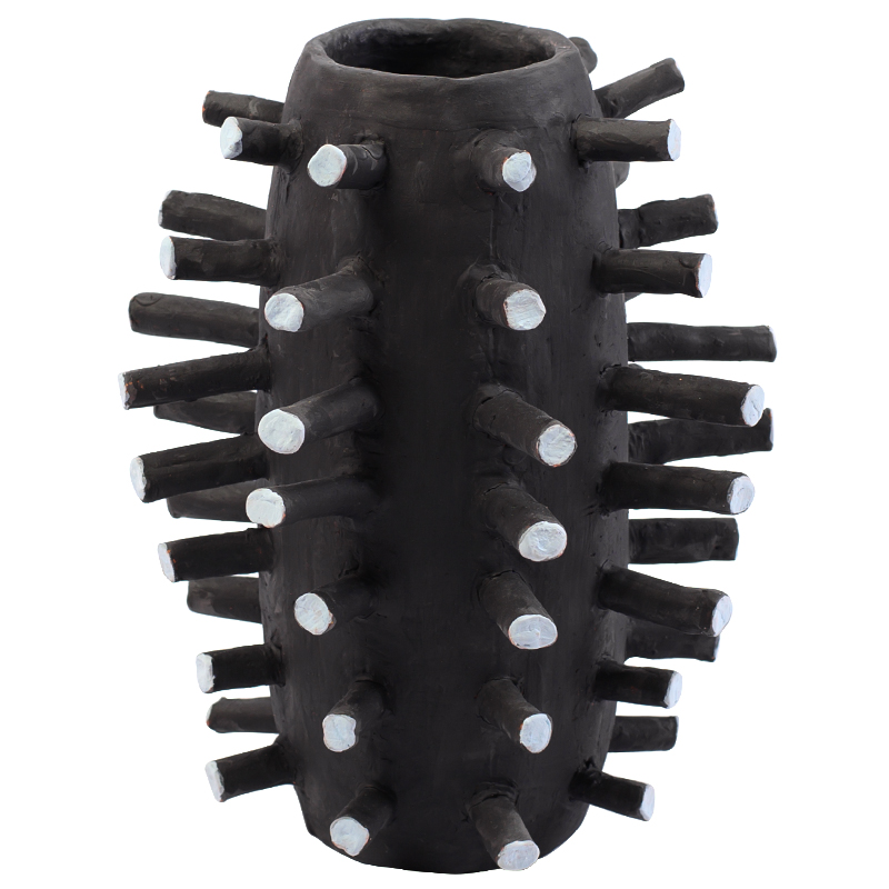 Ваза Shany Round Spikes Vase Черный Светло-голубой Ваза Shany Round Spikes Vase Черный Светло-голубой в Барнауле | Loft Concept