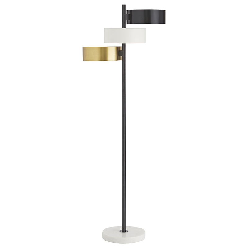 Торшер Arteriors HUTTON FLOOR LAMP Латунь Черный Белый Торшер Arteriors HUTTON FLOOR LAMP Латунь Черный Белый в Барнауле | Loft Concept