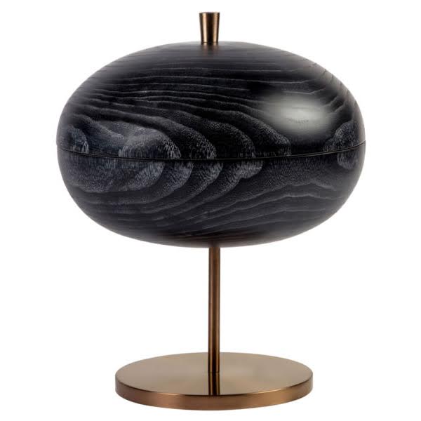 Черная чаша с крышкой Black Bowl Wood Золотой Черный Черная чаша с крышкой Black Bowl Wood Золотой Черный в Барнауле | Loft Concept