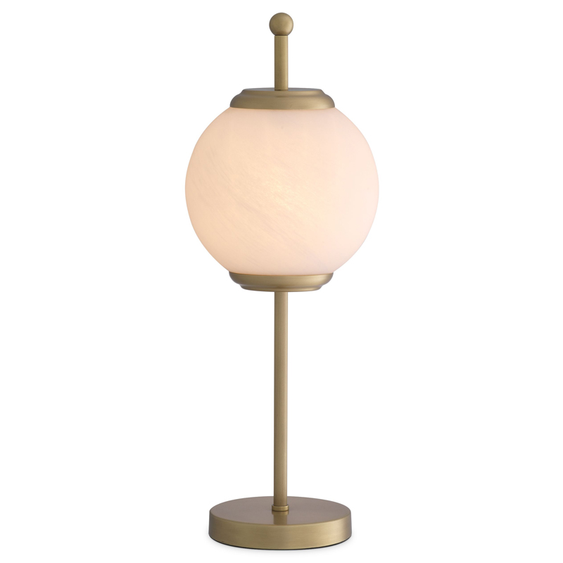 Настольная лампа Eichholtz Table Lamp Deangelo Латунь Античная полированная Белое матовое стекло Настольная лампа Eichholtz Table Lamp Deangelo Латунь Античная полированная Белое матовое стекло в Барнауле | Loft Concept