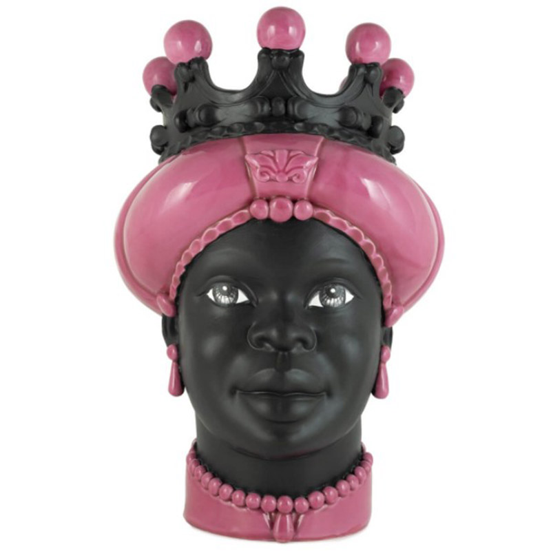 Ваза VASE MORO LADY CROWN DARK pink Черный Розовый Ваза VASE MORO LADY CROWN DARK pink Черный Розовый в Барнауле | Loft Concept