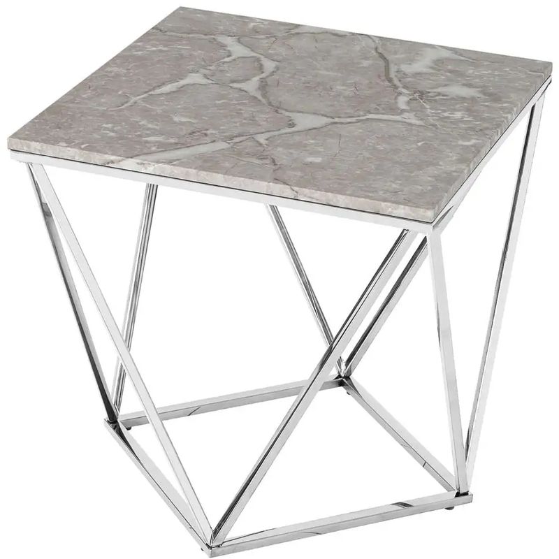 Приставной стол Kovaldzhi Collection Frame Geometry Silver Бежево-серый Белый Мрамор Bianco Серебряный Приставной стол Kovaldzhi Collection Frame Geometry Silver Бежево-серый Белый Мрамор Bianco Серебряный в Барнауле | Loft Concept