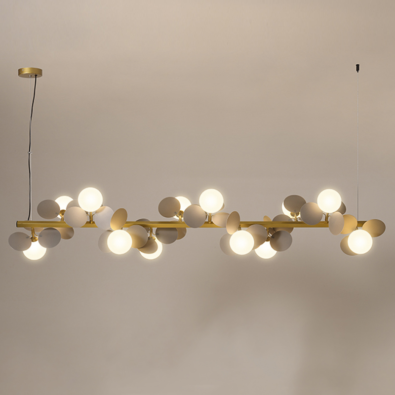 Люстра MATISSE Chandelier Line Золотой Белый Светло-серый в Барнауле | Loft Concept 