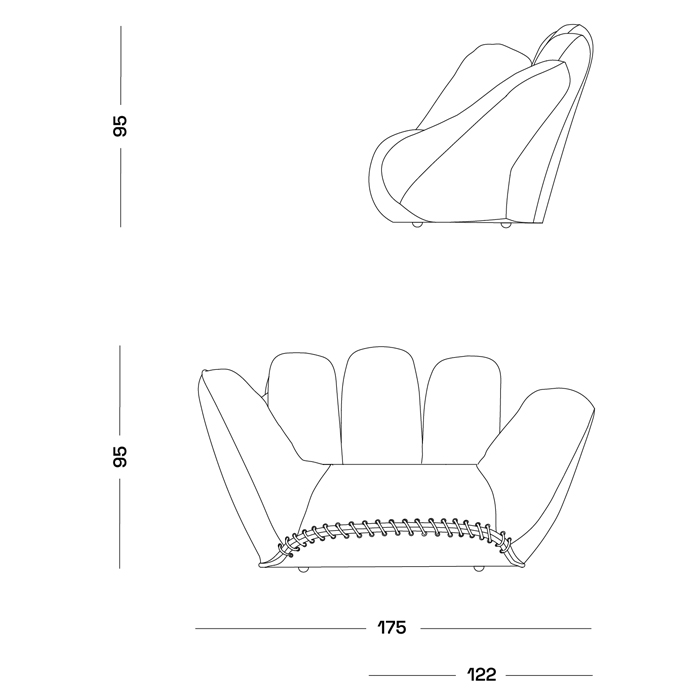 Дизайнерское кожаное кресло в форме руки Poltronova Joe Whip Armchair Дизайнерское кожаное кресло в форме руки Poltronova Joe Whip Armchair в Барнауле