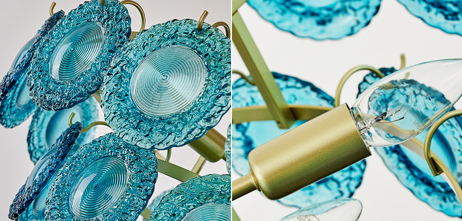 Люстра Blue Glass disk Chandelier Люстра Blue Glass disk Chandelier - Loft-Concept в Барнауле
