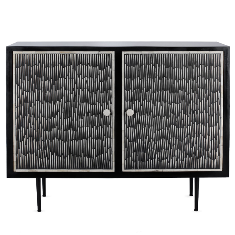 Буфет инкрустированный Inlaid Bone Black and white Белый Черный Буфет инкрустированный Inlaid Bone Black and white Белый Черный в Барнауле | Loft Concept