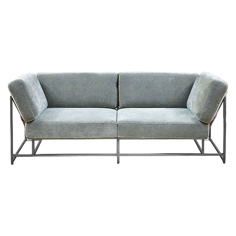 Двухместный диван Two Seat Sofa серо-голубой велюр Серо-голубой Серый Двухместный диван Two Seat Sofa серо-голубой велюр Серо-голубой Серый в Барнауле | Loft Concept
