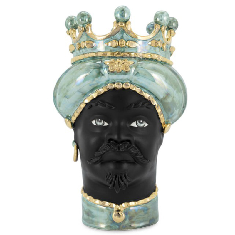 Ваза VASE MORO MAN MED. MOP green Черный Прозрачный зеленый Золотой Ваза VASE MORO MAN MED. MOP green Черный Прозрачный зеленый Золотой в Барнауле | Loft Concept