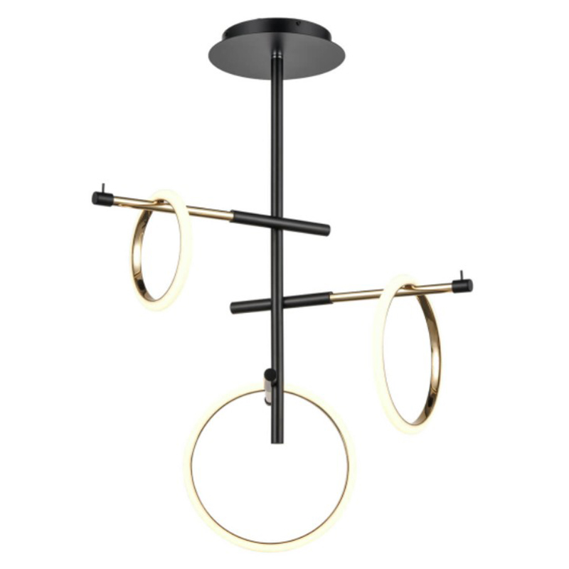 Люстра Jessenia Rings Chandelier 3 Черный Золотой Люстра Jessenia Rings Chandelier 3 Черный Золотой в Барнауле | Loft Concept