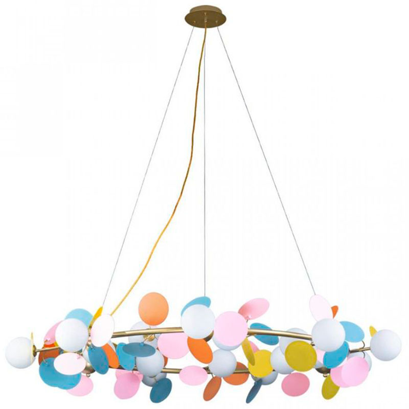 Люстра MATISSE Chandelier circle multicolor диаметр 130 Мульти Золотой Люстра MATISSE Chandelier circle multicolor диаметр 130 Мульти Золотой в Барнауле | Loft Concept