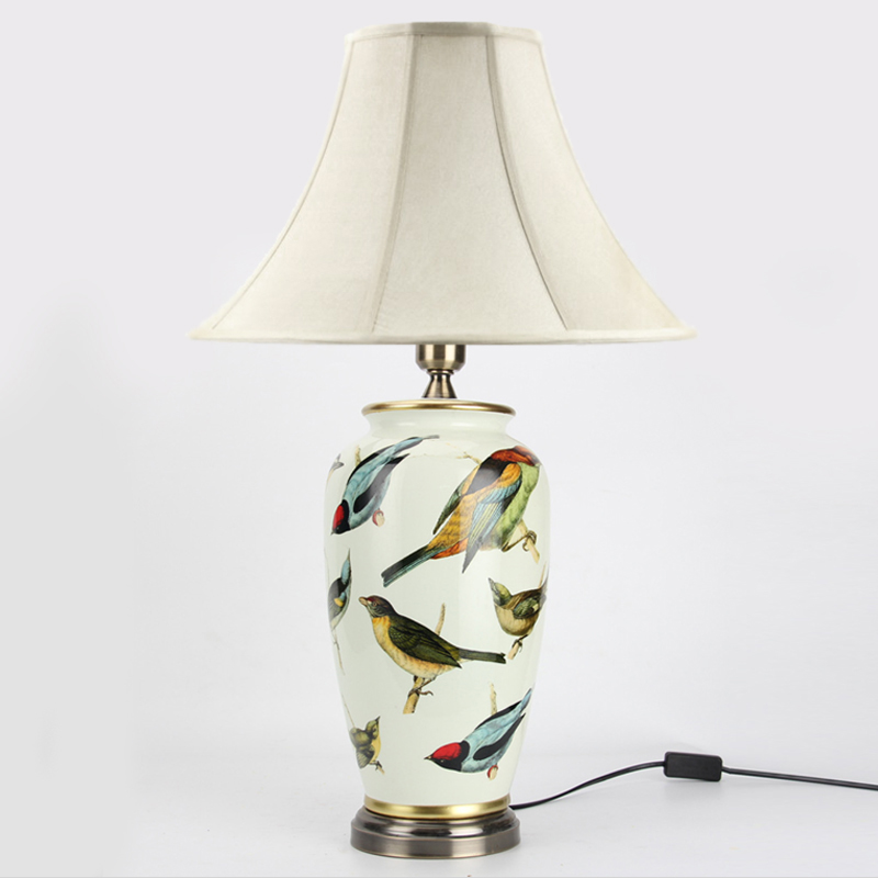 Настольная лампа Birds Blue Table lamp Белый Мульти Золотой Настольная лампа Birds Blue Table lamp Белый Мульти Золотой в Барнауле | Loft Concept