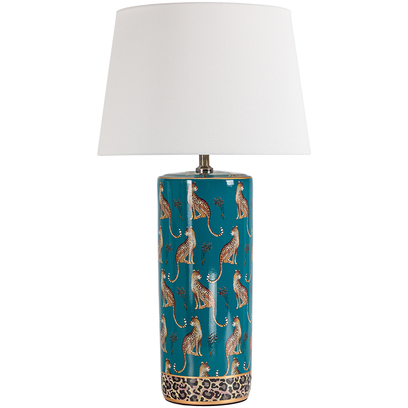 Настольная лампа с абажуром Leopard Lampshade Emerald Изумрудный Белый Коричневый Настольная лампа с абажуром Leopard Lampshade Emerald Изумрудный Белый Коричневый в Барнауле | Loft Concept