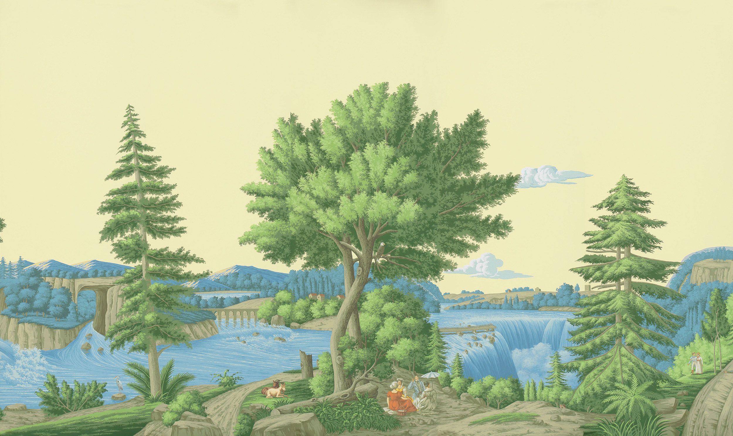 Обои ручная роспись North American River Views Dufour on scenic paper Обои ручная роспись North American River Views Dufour on scenic paper - постер Loft-Concept в Барнауле