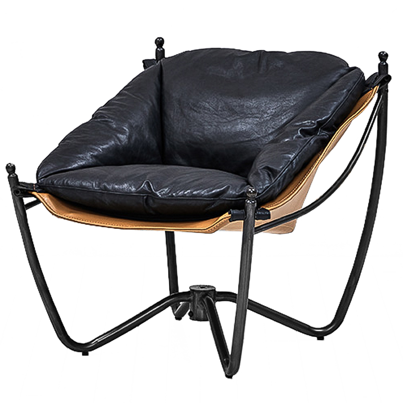 Кресло Tech Loft Armchair Черный Коричневый Кресло Tech Loft Armchair Черный Коричневый в Барнауле | Loft Concept