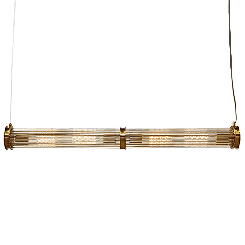 Подвесной светильник Glass TUBE Pendant Double Gold Глянцевое золото Прозрачный Подвесной светильник Glass TUBE Pendant Double Gold Глянцевое золото Прозрачный в Барнауле | Loft Concept