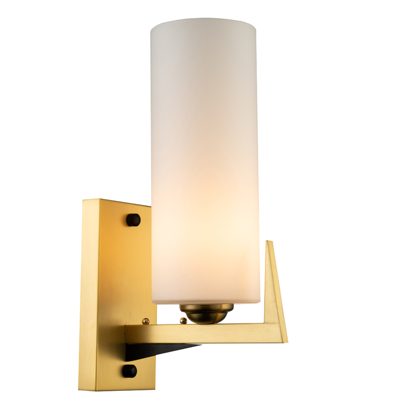 Бра Benoit Sconce Латунь Белое матовое стекло Черный Бра Benoit Sconce Латунь Белое матовое стекло Черный в Барнауле | Loft Concept