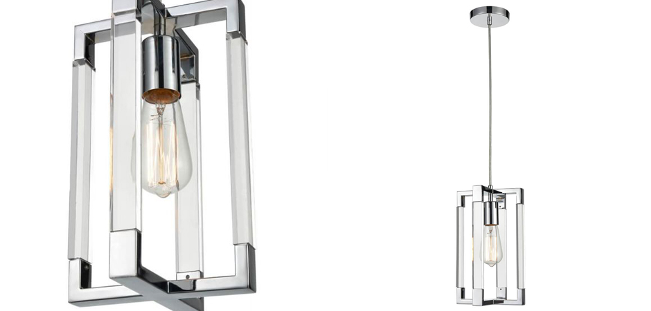 Подвесной светильник Transparent Strips Chromium Frame One Подвесной светильник Transparent Strips Chromium Frame One - Loft-Concept в Барнауле